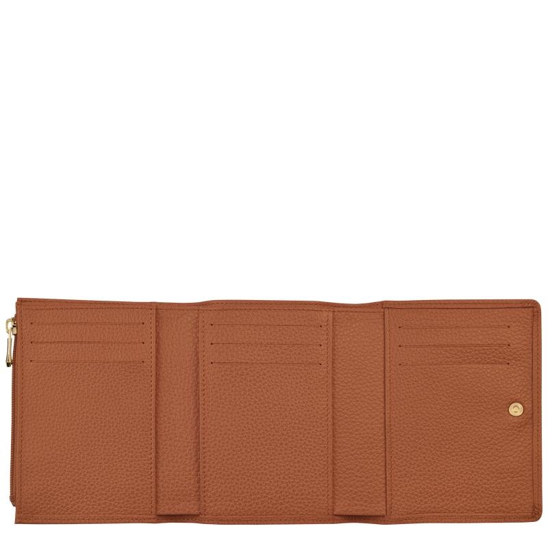 Men's Longchamp Le Foulonné Wallets Caramel Brown | IMAVO-1084