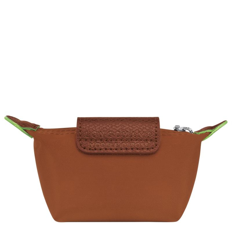 Men's Longchamp Le Pliage Green Coin Purses Cognac Brown | YTMJA-5807