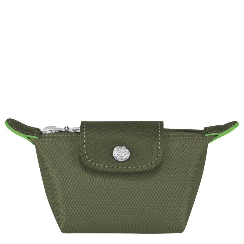 Men\'s Longchamp Le Pliage Green Coin Purses Forest Green | OMKFC-8964