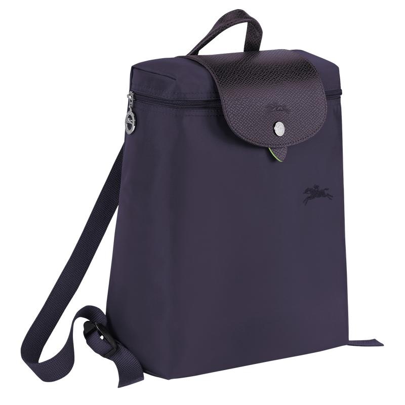 Men's Longchamp Le Pliage Green M Backpacks Bilberry Purple | IQVUM-4315