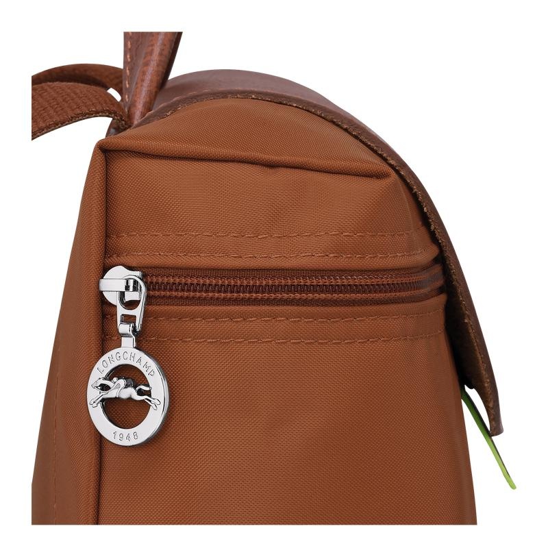 Men's Longchamp Le Pliage Green M Backpacks Cognac Brown | PJIXO-5169