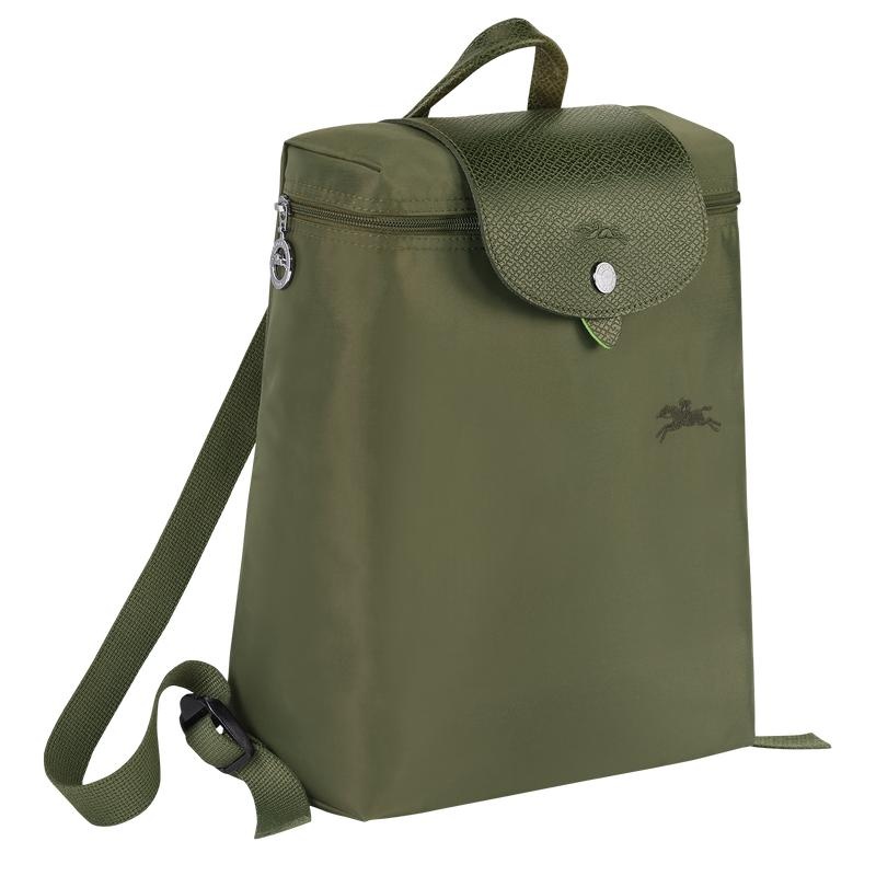 Men's Longchamp Le Pliage Green M Backpacks Forest Green | FXSVI-3068