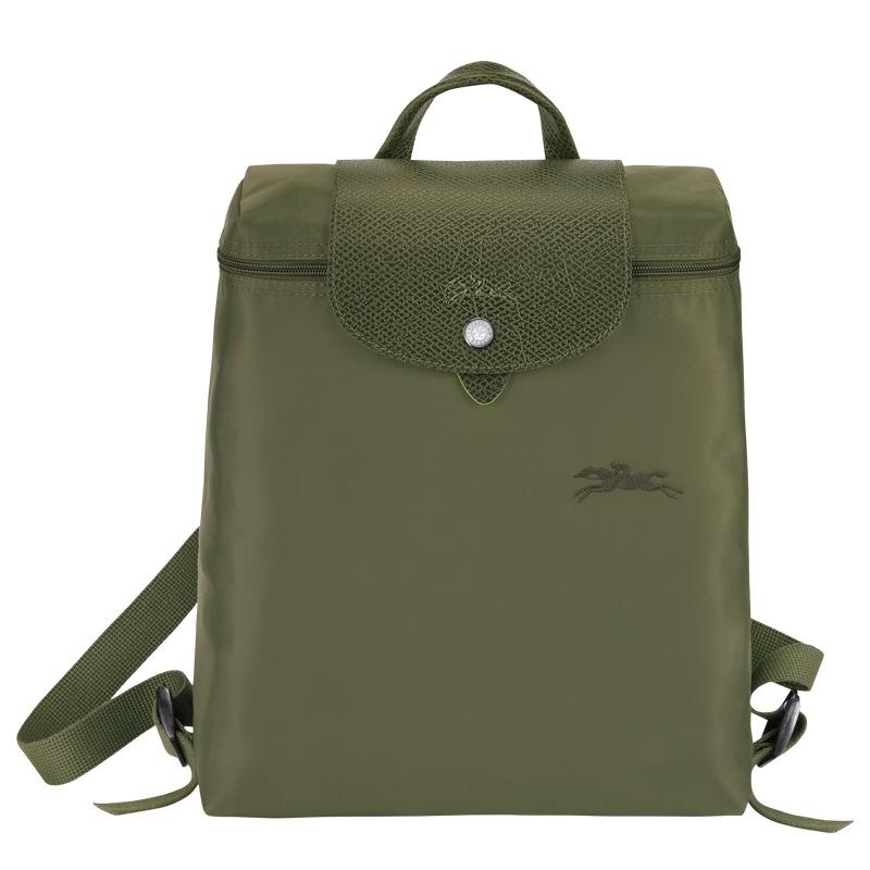 Men\'s Longchamp Le Pliage Green M Backpacks Forest Green | FXSVI-3068