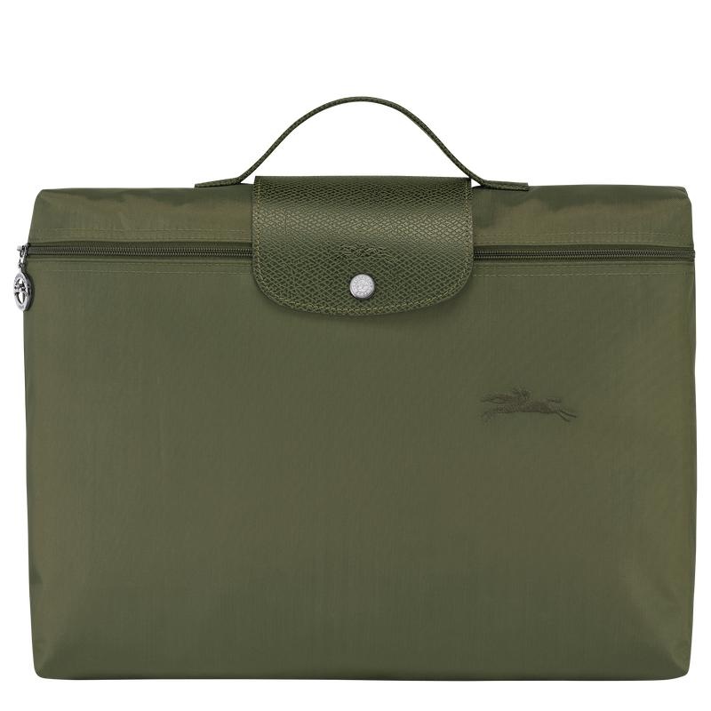 Men\'s Longchamp Le Pliage Green S Briefcase Forest Green | KDYRZ-9017