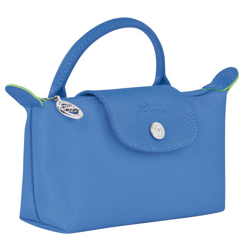 Men's Longchamp Le Pliage Green with handle Pouches Cornflower Blue | IYZWD-6483