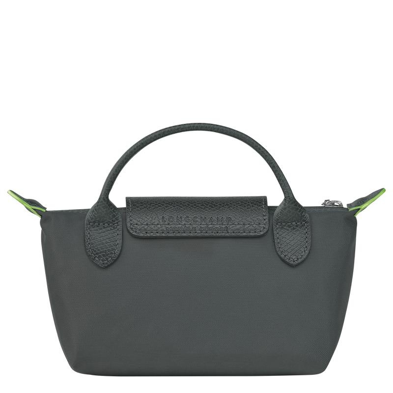 Men's Longchamp Le Pliage Green with handle Pouches Graphite Grey | WEUHS-2854