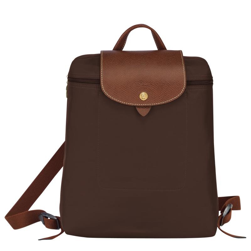 Men\'s Longchamp Le Pliage Original M Backpacks Ebony Brown | LCXZU-1869