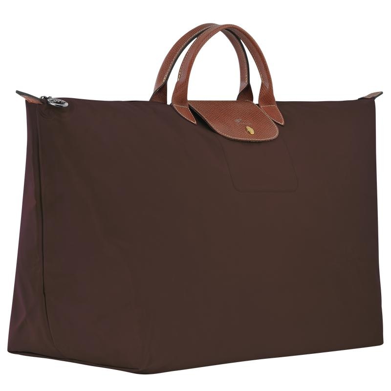 Men's Longchamp Le Pliage Original M Travel Bags Ebony Brown | BHWAO-2784
