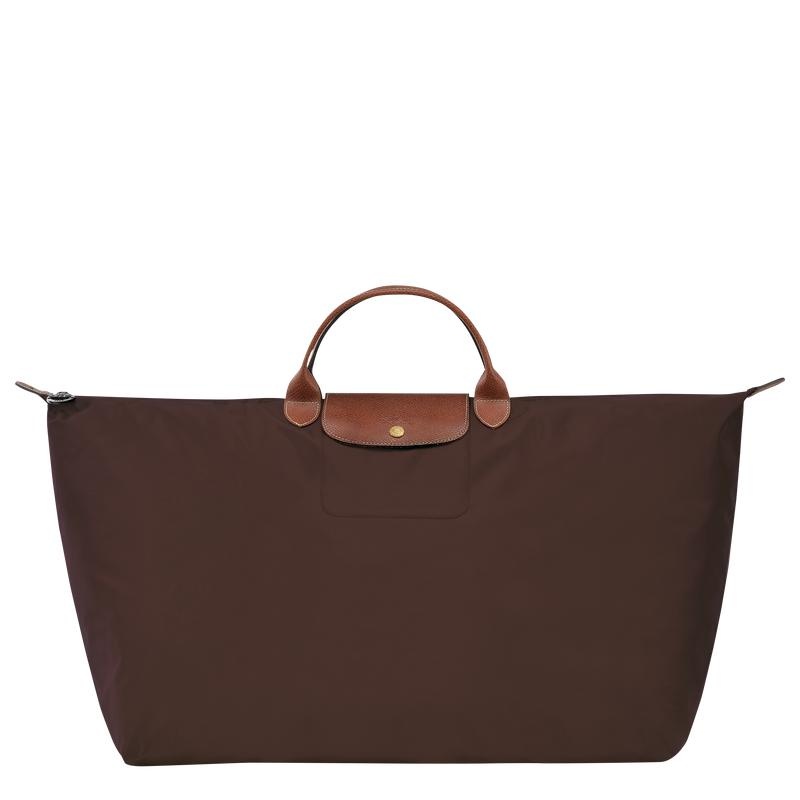Men\'s Longchamp Le Pliage Original M Travel Bags Ebony Brown | BHWAO-2784