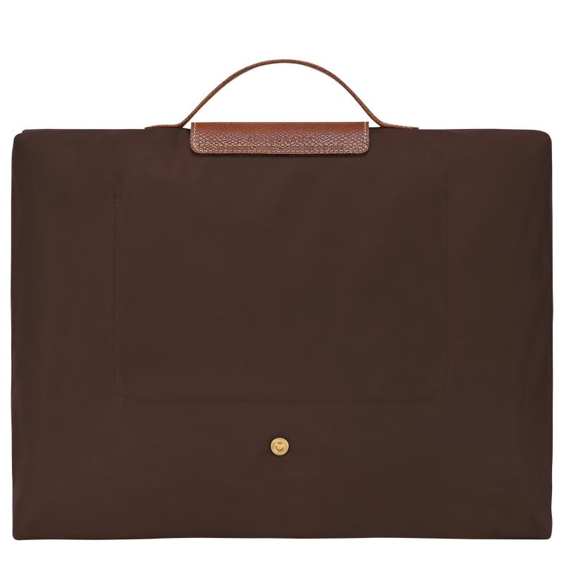 Men's Longchamp Le Pliage Original S Briefcase Ebony Brown | WGMCF-9821