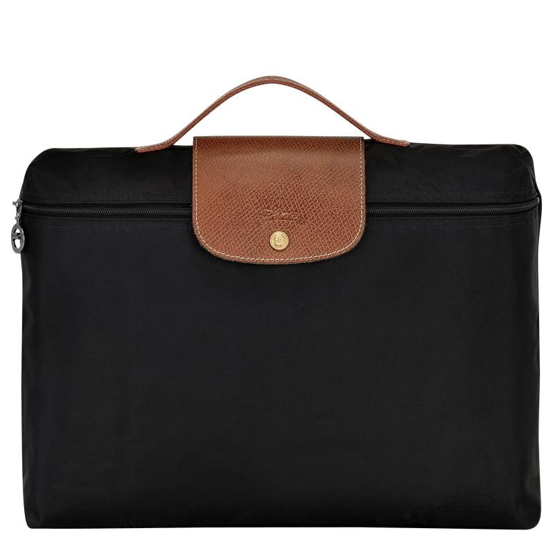 Men\'s Longchamp Le Pliage Original S Briefcase Black | FUZME-2839
