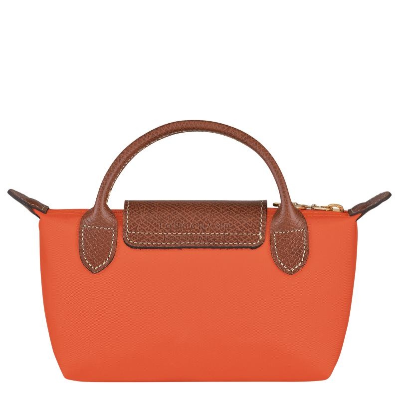 Men's Longchamp Le Pliage Original with handle Pouches Orange | QWLDE-5163