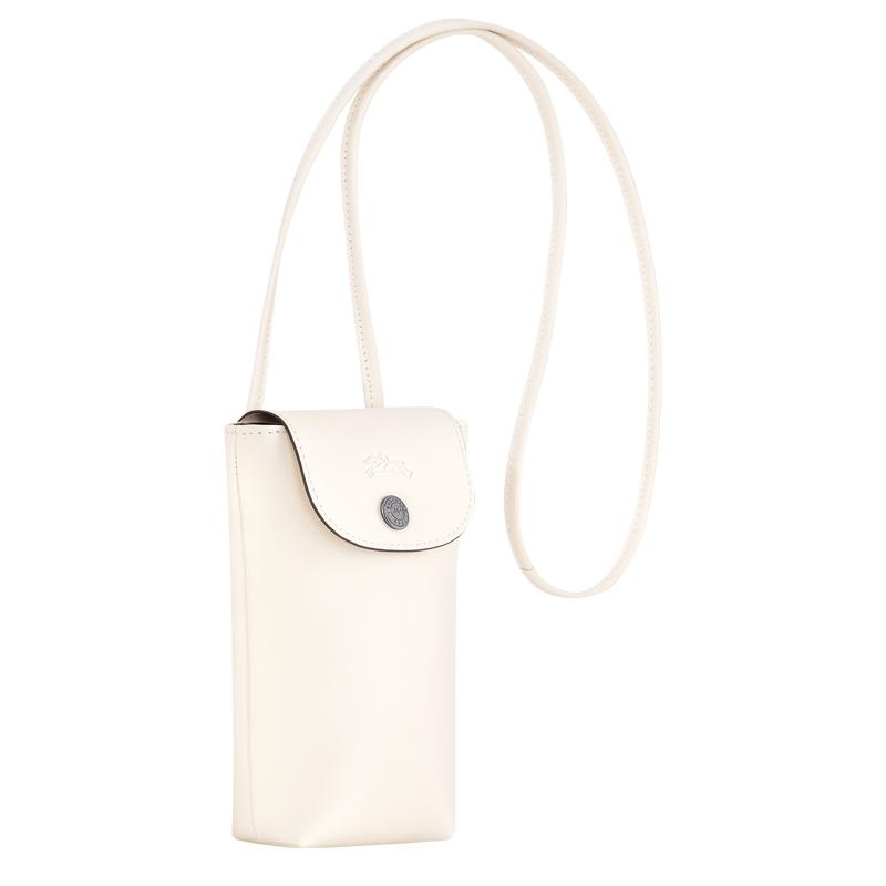 Men's Longchamp Le Pliage Xtra with leather lace Phone Case Ecru White | RCFGL-6948