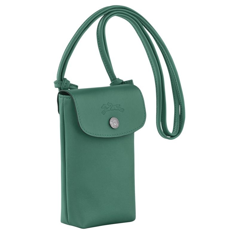 Men's Longchamp Le Pliage Xtra with leather lace Phone Case Sage Green | BFVET-5470