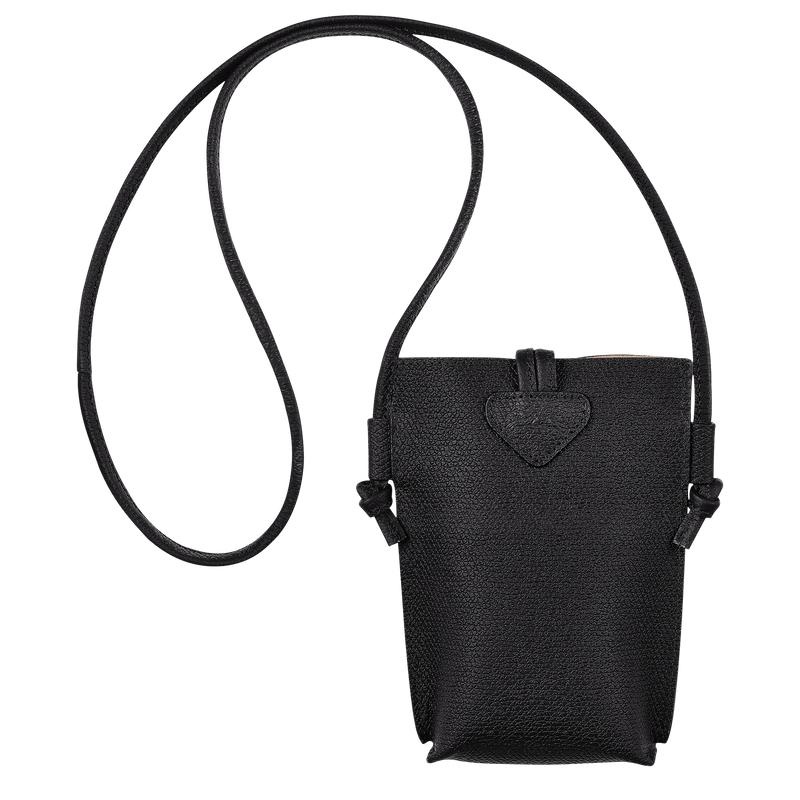 Men's Longchamp Roseau with lace Phone Case Black | YHTSL-9538