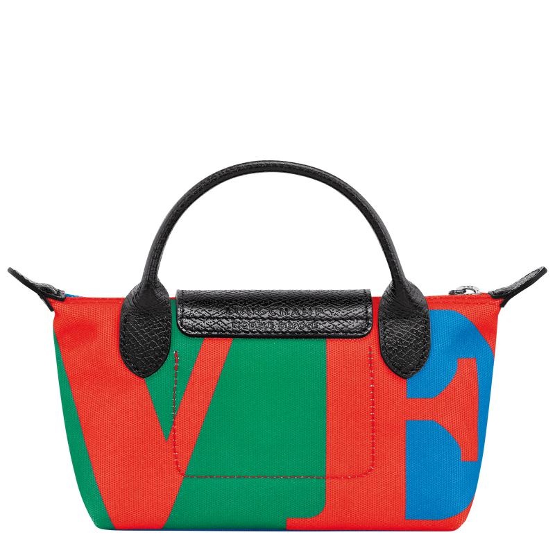 Men's Longchamp x Robert Indiana Pouches Red/Navy | QRESB-6432