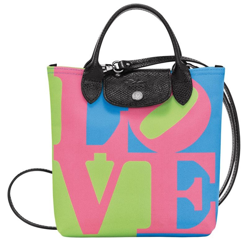 Men\'s Longchamp x Robert Indiana XS Crossbody Bags Pink | HAYIE-5063