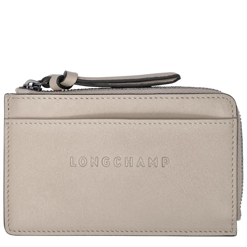 Women\'s Longchamp 3D Cardholders Clay Grey | GNZDY-3792