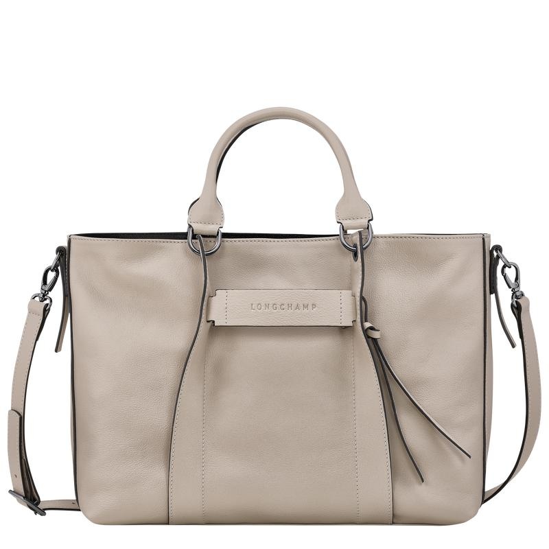 Women\'s Longchamp 3D L Handbags Clay Grey | DAEIM-2379