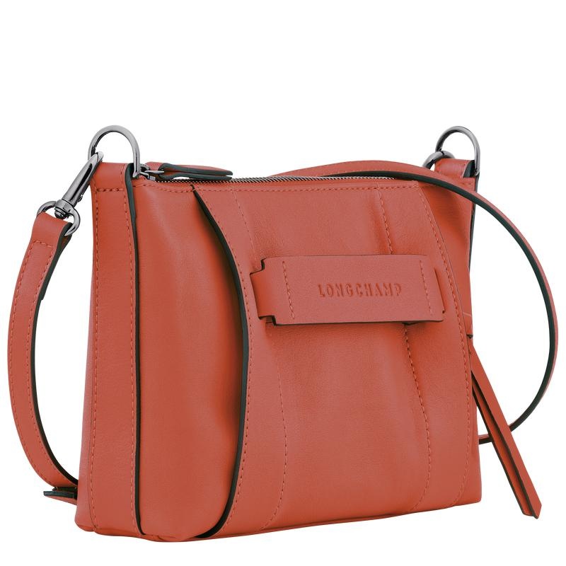 Women's Longchamp 3D S Crossbody Bags Sienna Red | RMJLC-4273