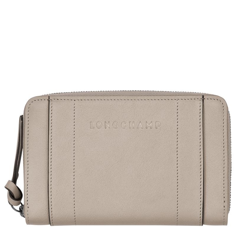 Women\'s Longchamp 3D Wallets Clay Grey | YHRKL-3826