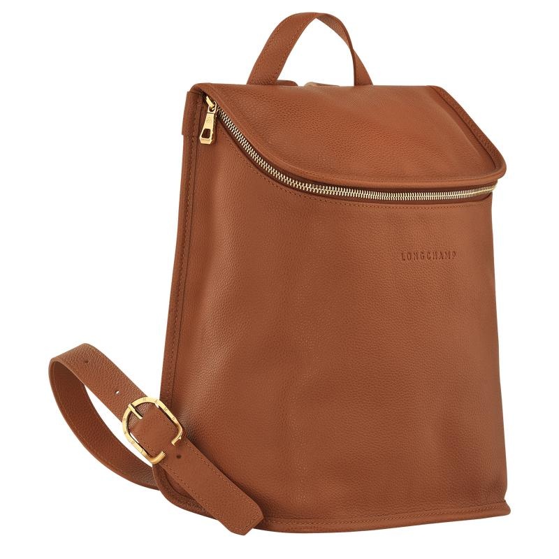 Women's Longchamp Le Foulonné Backpacks Caramel Brown | KHZUS-8534