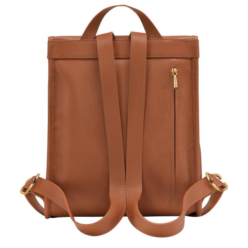 Women's Longchamp Le Foulonné Backpacks Caramel Brown | KHZUS-8534