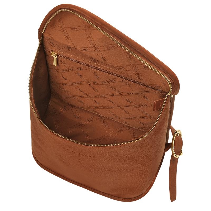 Women's Longchamp Le Foulonné Backpacks Caramel Brown | KHZUS-8534