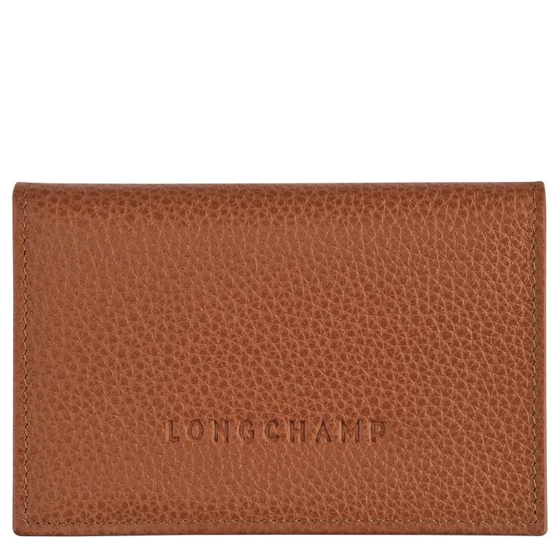 Women\'s Longchamp Le Foulonné Cardholders Caramel Brown | QYVBM-5270