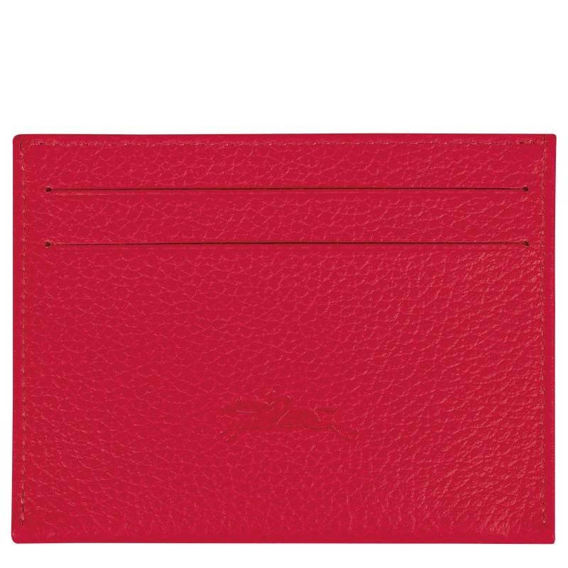 Women's Longchamp Le Foulonné Cardholders Love Red | GDHPF-0386