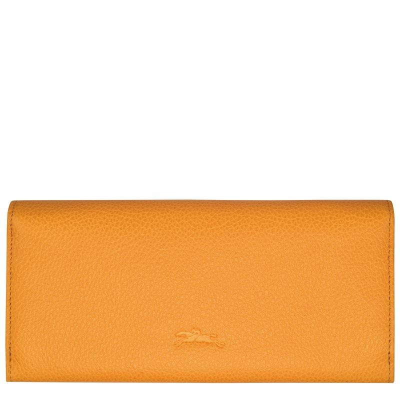 Women's Longchamp Le Foulonné Continental Wallets Apricot Orange | IUHJS-7236