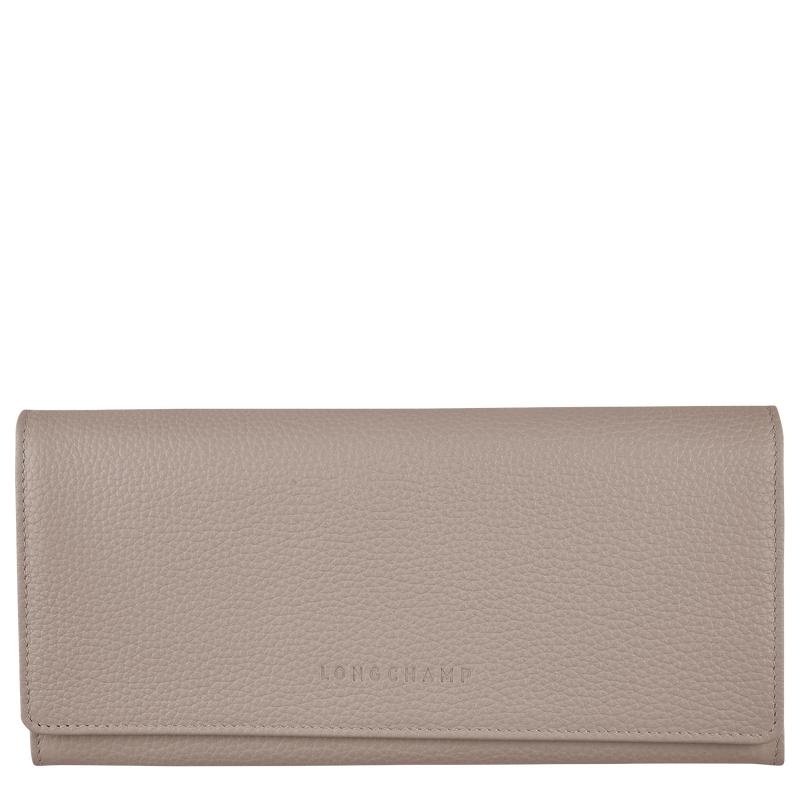 Women\'s Longchamp Le Foulonné Continental Wallets Turtledove Grey | BGJCF-5216