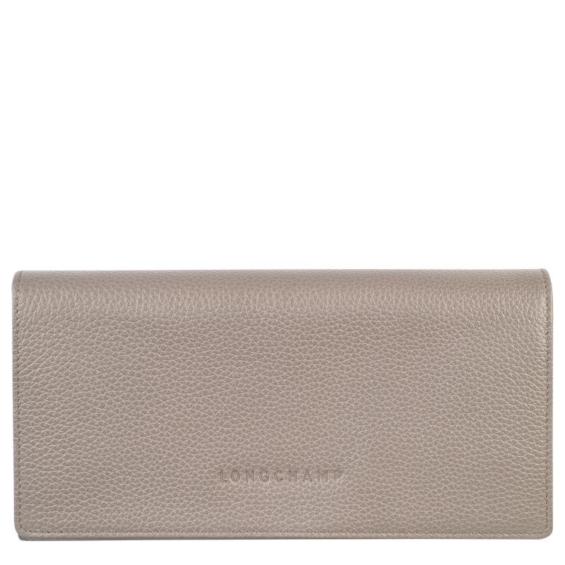 Women\'s Longchamp Le Foulonné Continental Wallets Turtledove Grey | JWVAE-3752