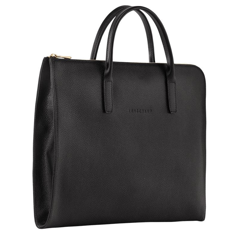 Women's Longchamp Le Foulonné S Briefcase Black | LQATR-6389