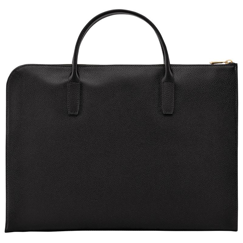 Women's Longchamp Le Foulonné S Briefcase Black | LQATR-6389