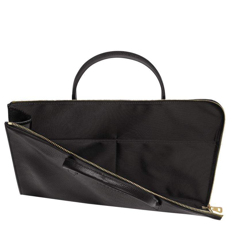 Women's Longchamp Le Foulonné S Briefcase Black | LQATR-6389