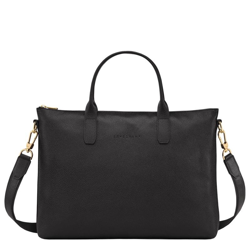 Women\'s Longchamp Le Foulonné S Briefcase Black | FPZJG-0248