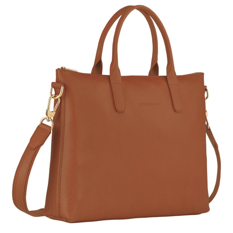 Women's Longchamp Le Foulonné S Briefcase Caramel Brown | KXHDW-7328