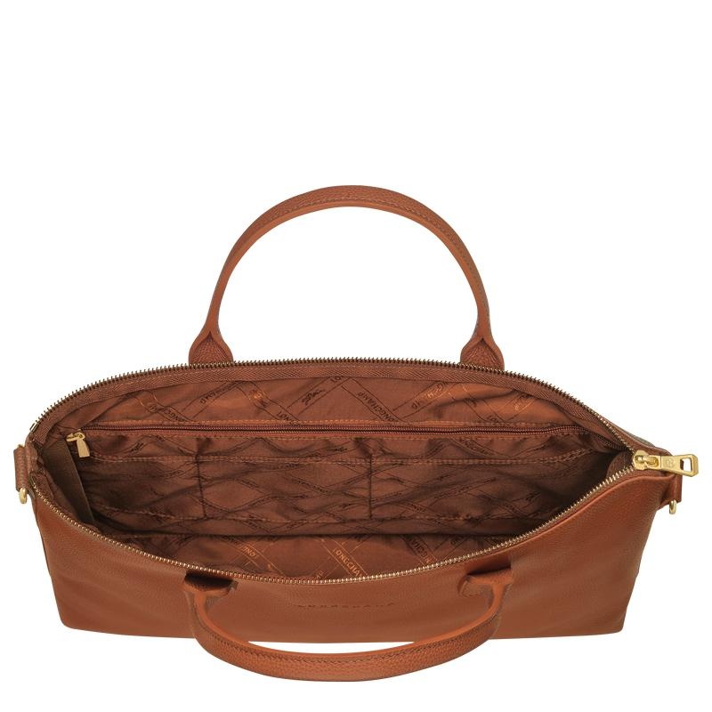 Women's Longchamp Le Foulonné S Briefcase Caramel Brown | KXHDW-7328