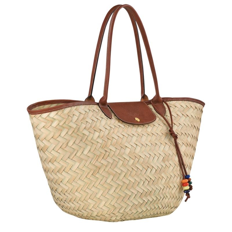 Women's Longchamp Le Panier Pliage XL Basket Bag Brown | RXGMU-6173