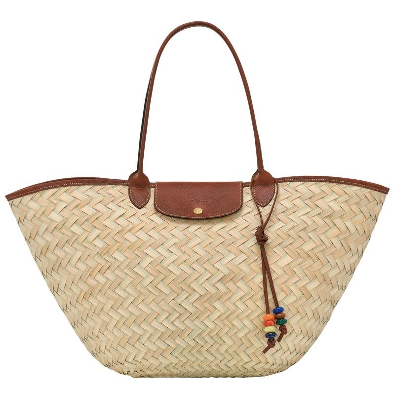 Women\'s Longchamp Le Panier Pliage XL Basket Bag Brown | RXGMU-6173