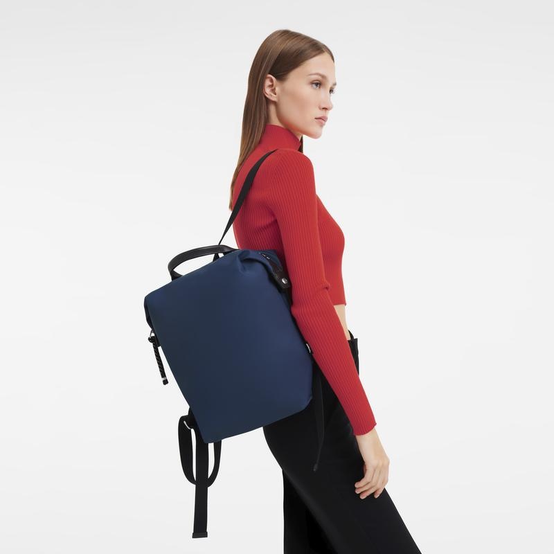 Women's Longchamp Le Pliage Energy L Backpacks Navy | FGNSC-9413