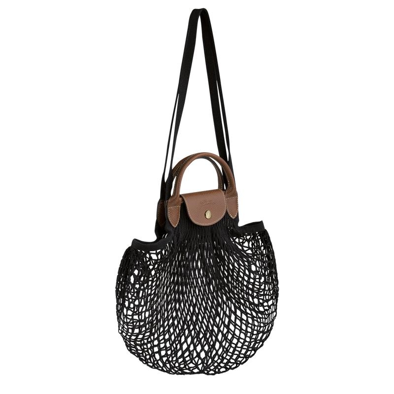 Women's Longchamp Le Pliage Filet L Mesh Bag Black | EVAKT-5619