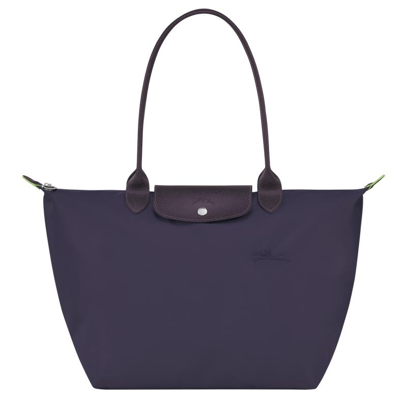 Women\'s Longchamp Le Pliage Green L Tote Bag Bilberry Purple | ZKRLB-0259