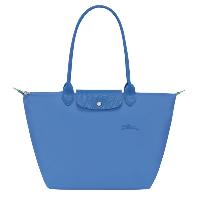 Women\'s Longchamp Le Pliage Green L Tote Bag Cornflower Blue | SCNJU-7923