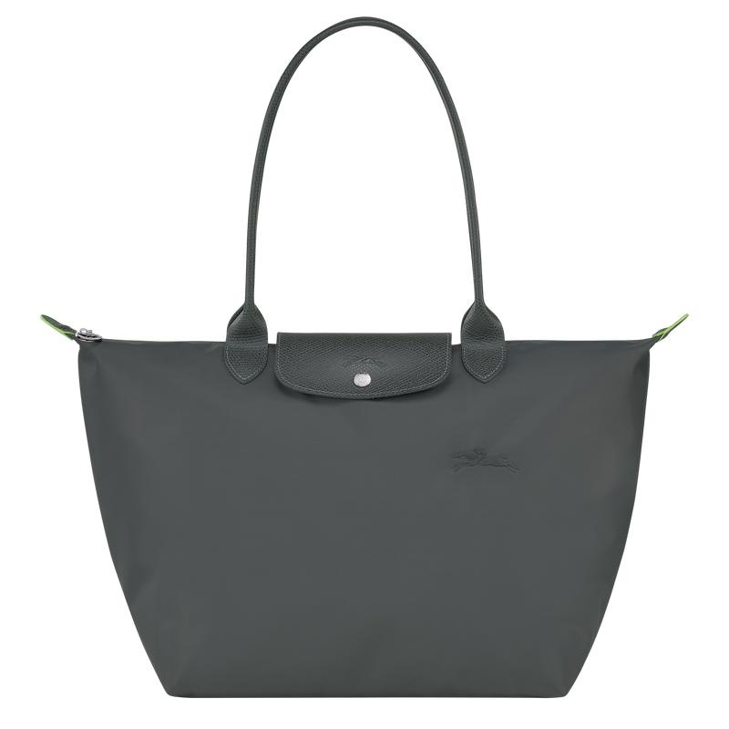 Women\'s Longchamp Le Pliage Green L Tote Bag Graphite Grey | OHBLS-3048