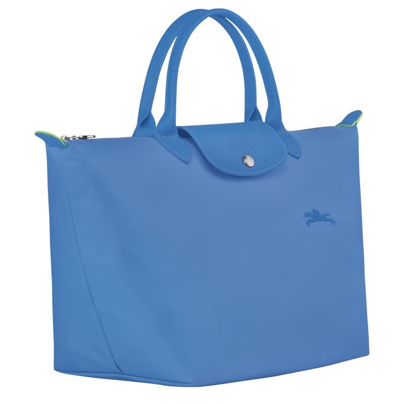 Women's Longchamp Le Pliage Green M Handbags Cornflower Blue | QCUKH-6890