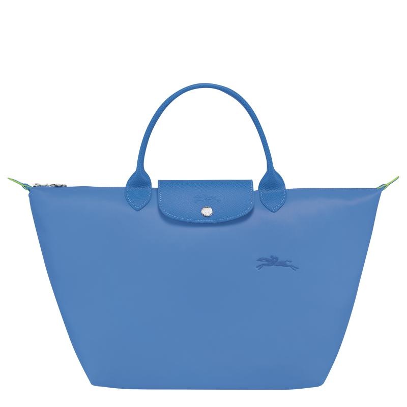 Women\'s Longchamp Le Pliage Green M Handbags Cornflower Blue | QCUKH-6890