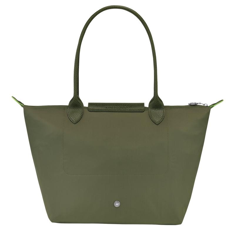 Women's Longchamp Le Pliage Green M Tote Bag Forest Green | VFYQN-7594