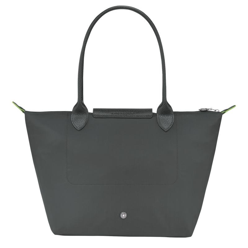 Women's Longchamp Le Pliage Green M Tote Bag Graphite Grey | HKOIR-3574